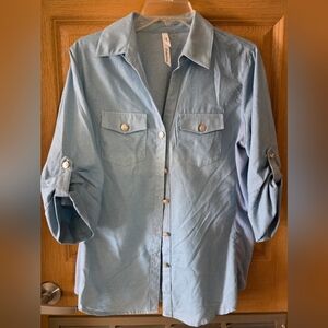 NY Collection Light Blue Top